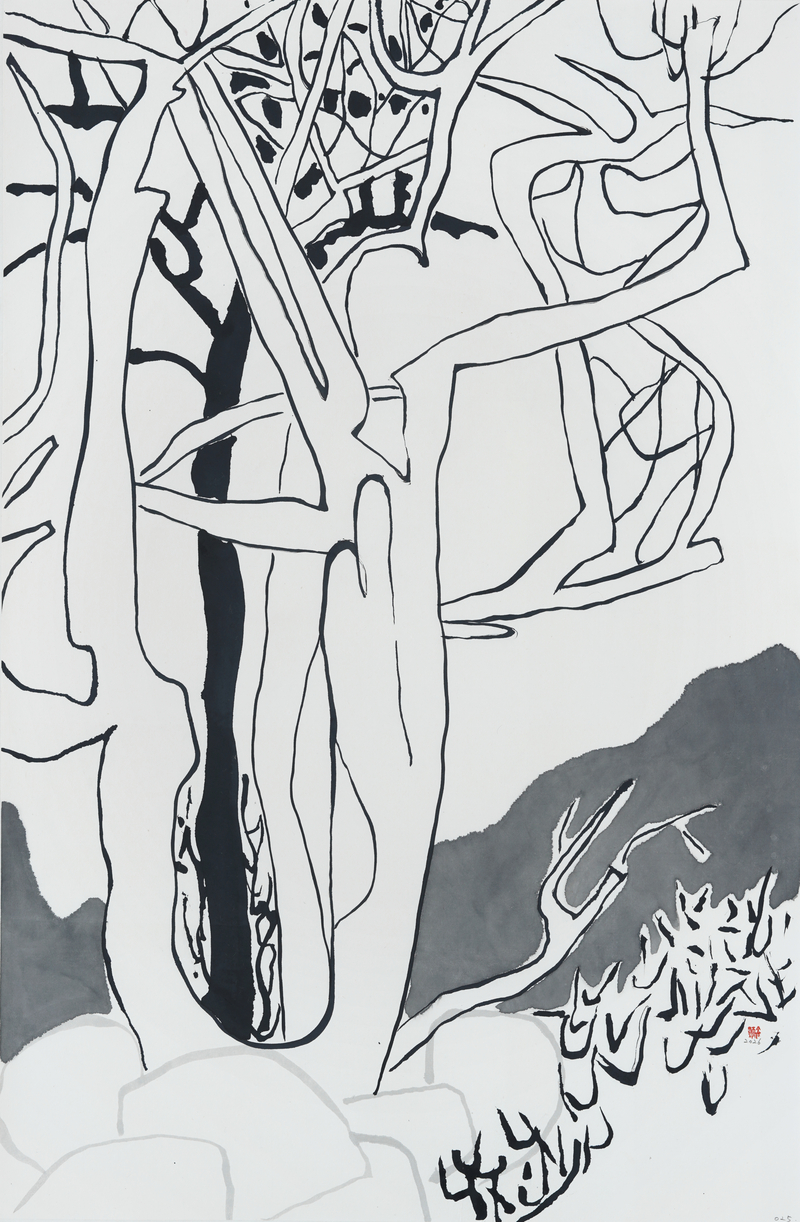 장병언, structure landscape 025, ink_on_paper, painting, 2026